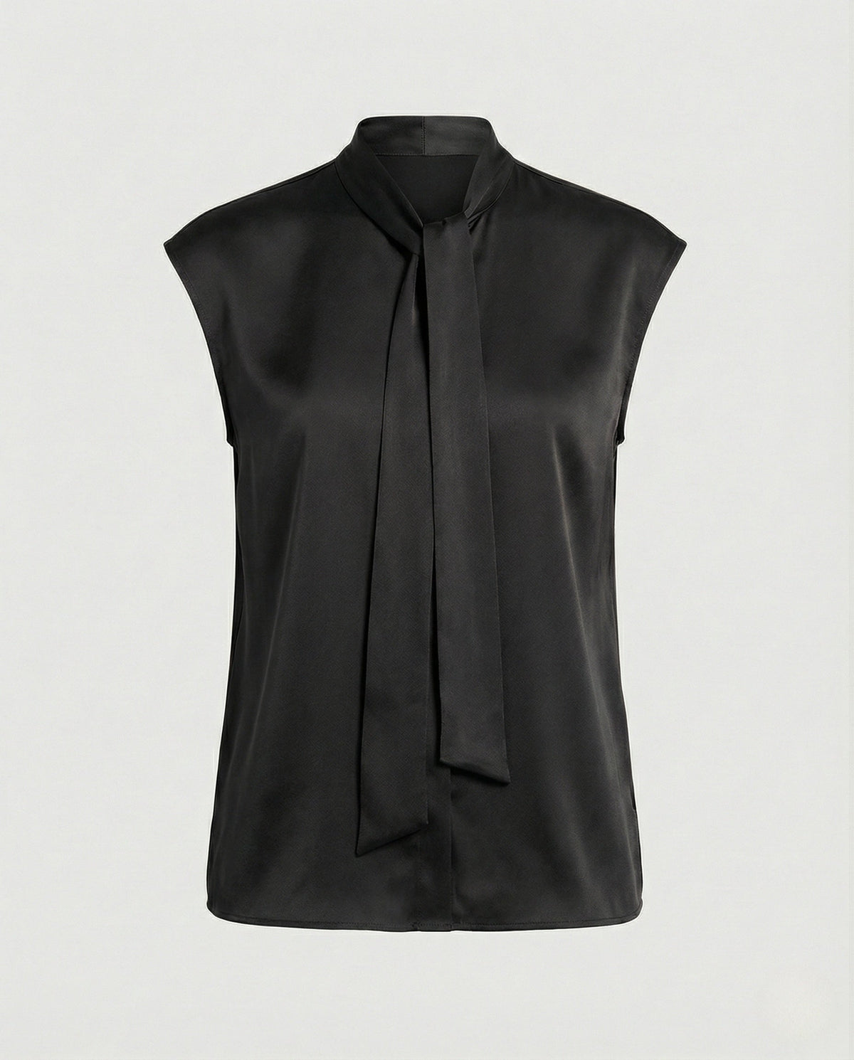 Odette | Blusa Feminina Sem Mangas | Laço no Decote, Viscose Acetinada | Fluida