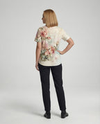 Florine | Blusa Feminina | Estampa Aquarela, Fendas Laterais | Viscose, Regular Fit