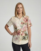 Florine | Blusa Feminina | Estampa Aquarela, Fendas Laterais | Viscose, Regular Fit