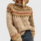 Yvaine | Camisola Feminina Fair Isle Gola Alta Raglan