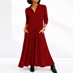 Cosima | Vestido Midi Camiseiro Feminino Manga Longa