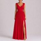 Leah | Vestido Longo Formal Renda nos Ombros