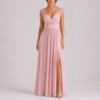 Leah | Vestido Longo Formal Renda nos Ombros