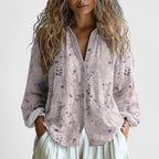 Linnea | Blusa Feminina Estampa Folhas Retro