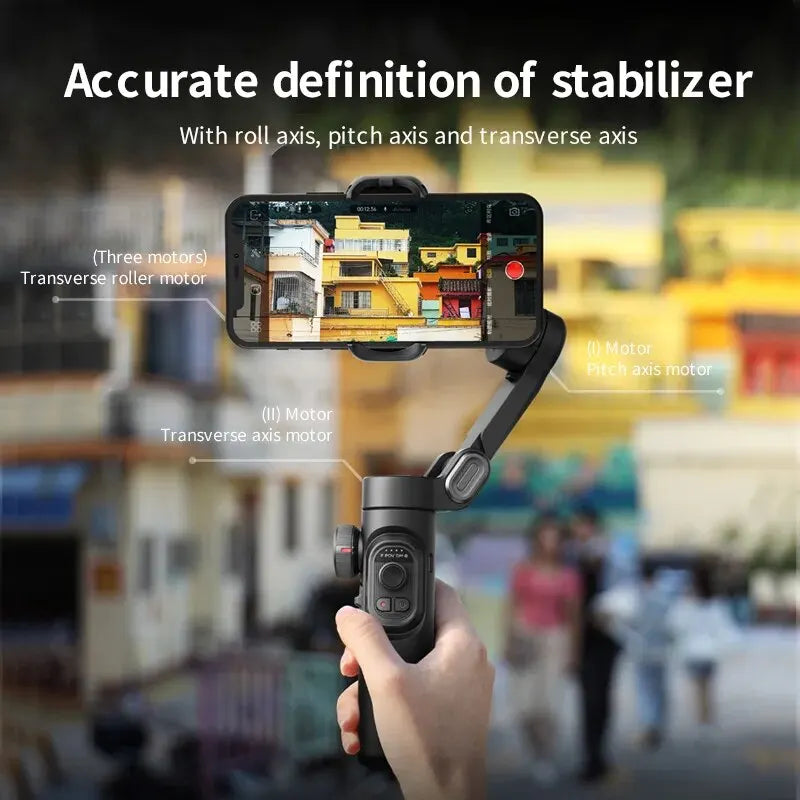 Sorrel | Gimbal Estabilizador Smartphone 3 Eixos | AI Tracking, Deteção Facial | Bluetooth, Leve