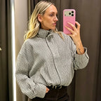 Jaqueta Feminina Bomber | Manga Longa, Cinza, Casual
