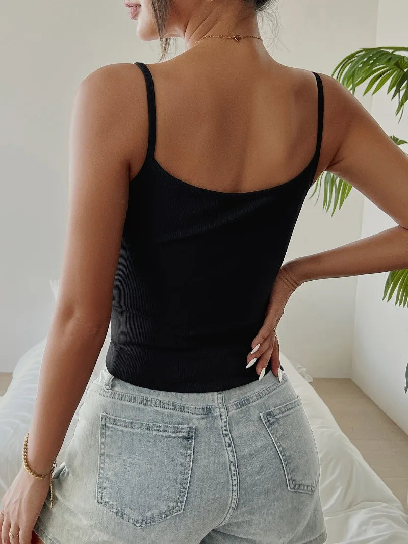 Blusa Cropped | Verão Coreano Corset Y2K | Alças Sexy Slim