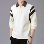 Polo Manga Longa com Zíper Color Block