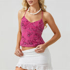 Regata Crop Top Feminina | Lantejoulas Y2K, Halter, Strass