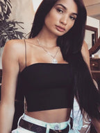 Blusa Regata Cropped Feminina | Bodycon Sensual, Sem Mangas
