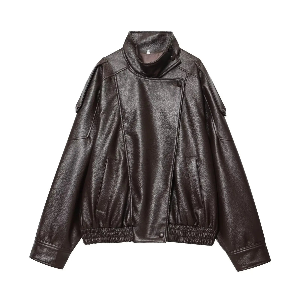 Jaqueta Feminina | Couro Sintético Preto, Oversized Streetwear