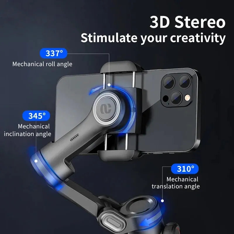 Sorrel | Gimbal Estabilizador Smartphone 3 Eixos | AI Tracking, Deteção Facial | Bluetooth, Leve