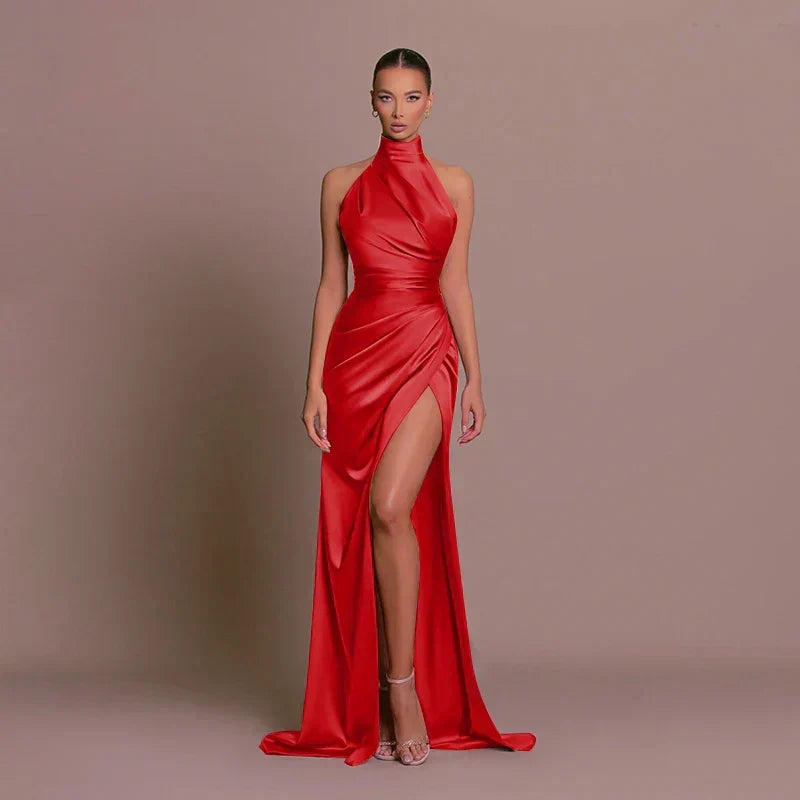 Vestido Longo Feminino Fenda Alta Noite