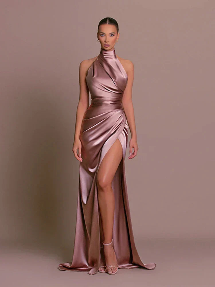 Vestido Longo Feminino Fenda Alta Noite