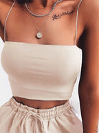 Blusa Regata Cropped Feminina | Bodycon Sensual, Sem Mangas