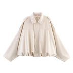 Casaco Bomber Mulher | Gola Virada, Mangas Compridas | Vintage