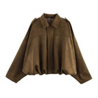 Casaco Bomber Mulher | Gola Virada, Mangas Compridas | Vintage
