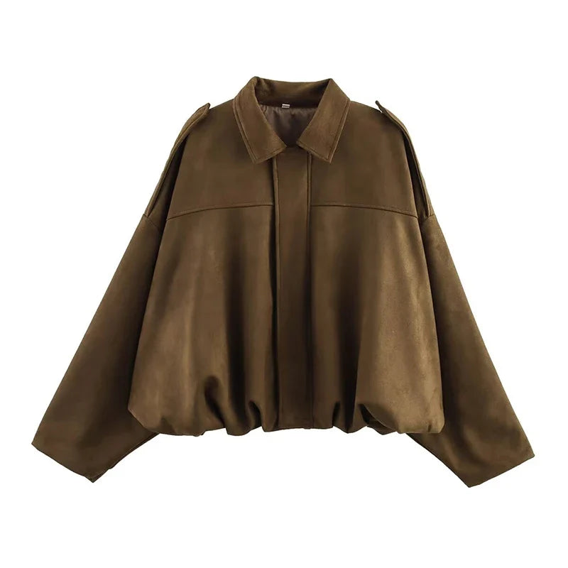 Casaco Bomber Mulher | Gola Virada, Mangas Compridas | Vintage