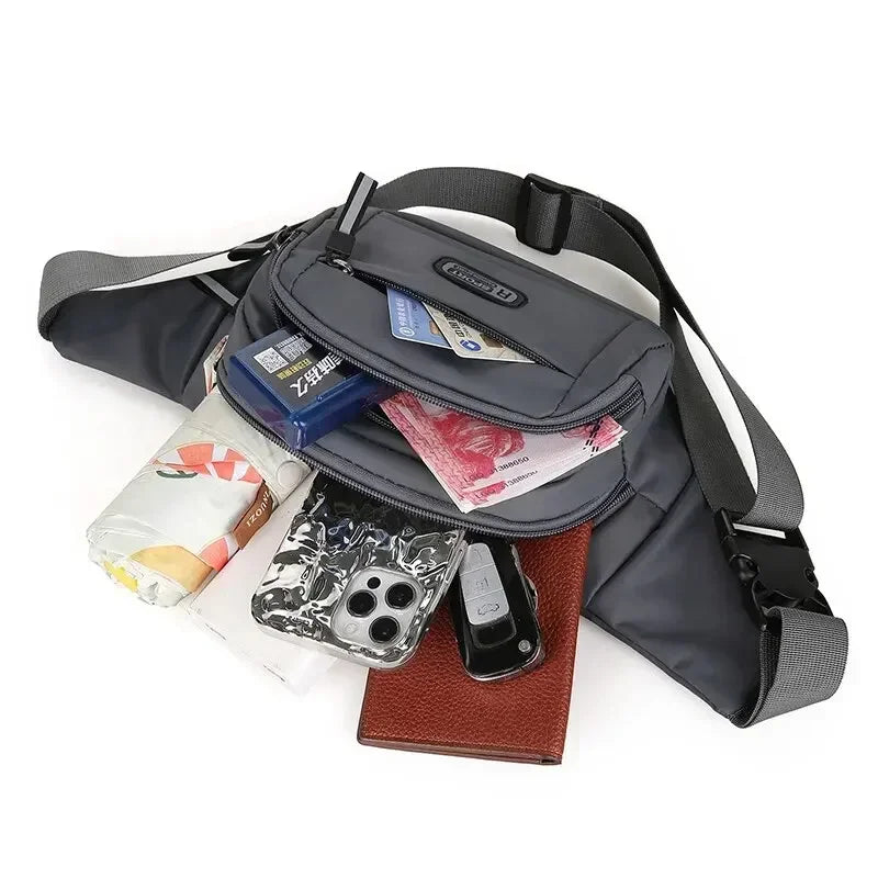 Bolsa de Cintura Masculina | Antifurto, Ultrafina | Tecido Canvas