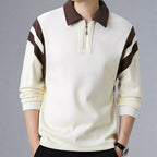 Polo Manga Longa com Zíper Color Block