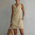 Ottoline | Vestido Mini Feminino Decote Drapeado