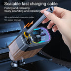 Linnea | Carregador Veicular 4 em 1 | 120W, USB-C, Retrátil | Adaptador Isqueiro