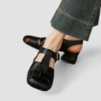 Anouk | Sapatos Mary Jane Femininos Salto Bloco Bico Quadrado Ortopédico