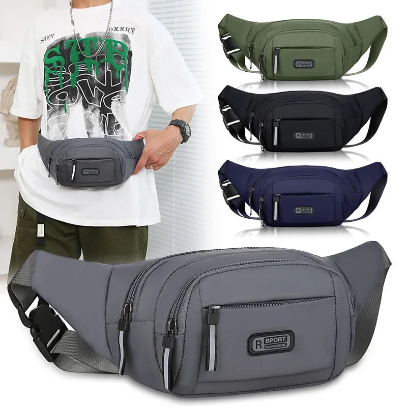 Bolsa de Cintura Masculina | Antifurto, Ultrafina | Tecido Canvas