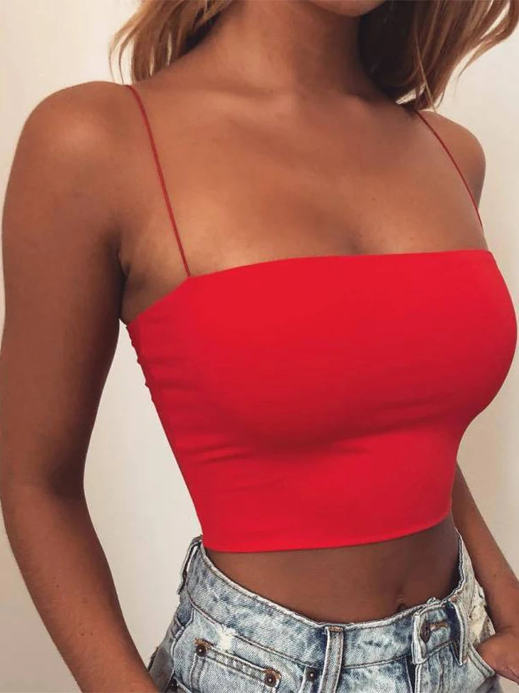 Blusa Regata Cropped Feminina | Bodycon Sensual, Sem Mangas