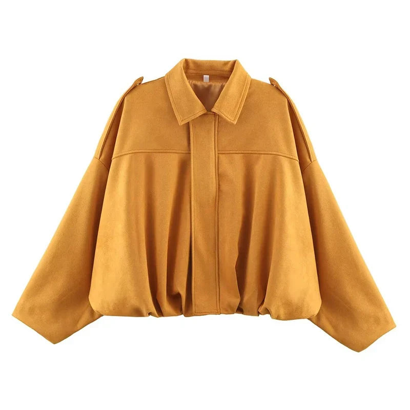 Casaco Bomber Mulher | Gola Virada, Mangas Compridas | Vintage