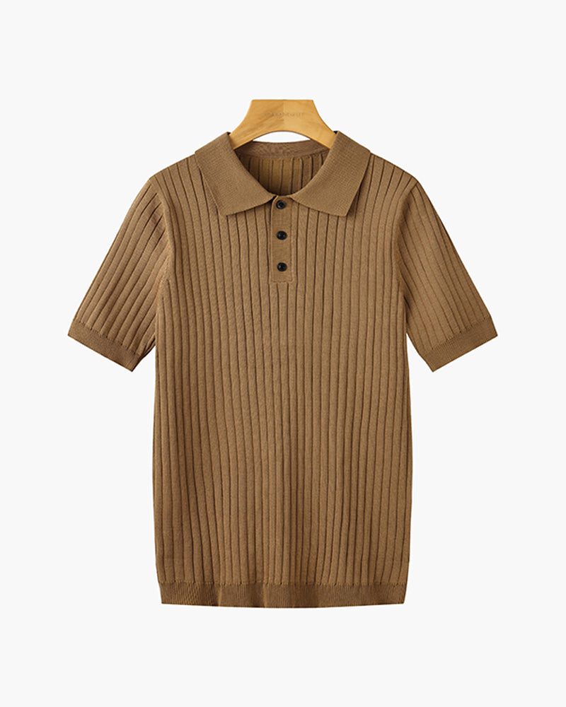Homem Polo Tricot Algodão Canelado