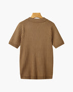 Homem Polo Tricot Algodão Canelado