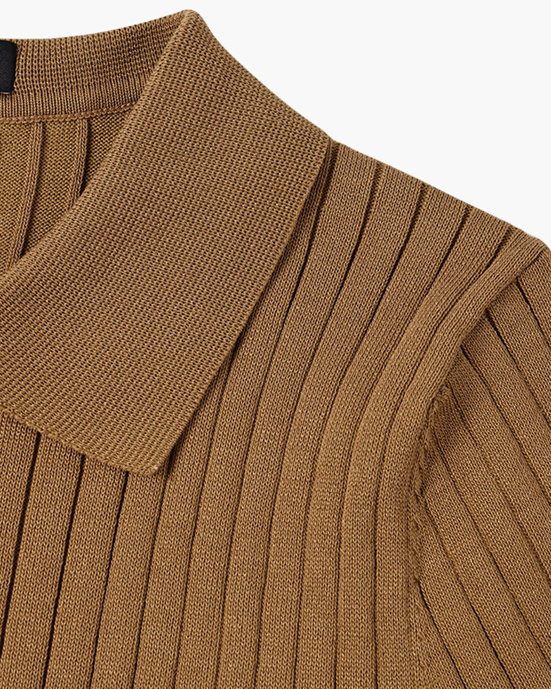 Homem Polo Tricot Algodão Canelado
