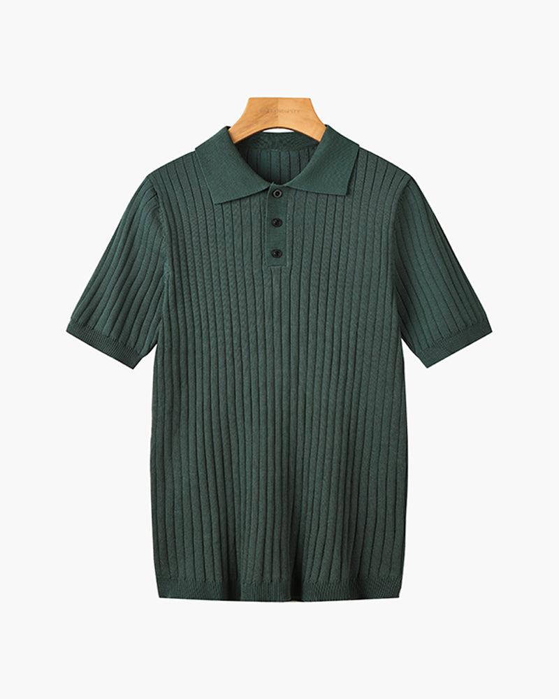 Homem Polo Tricot Algodão Canelado