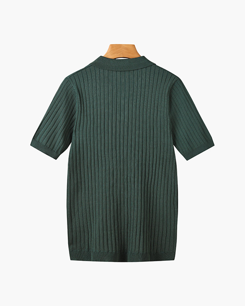 Homem Polo Tricot Algodão Canelado