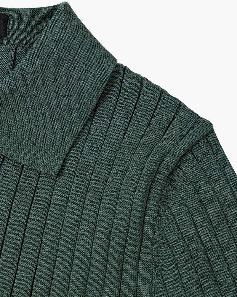 Homem Polo Tricot Algodão Canelado