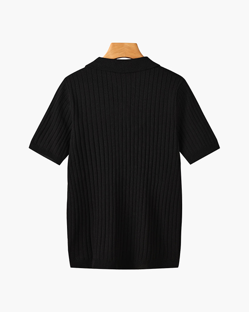 Homem Polo Tricot Algodão Canelado