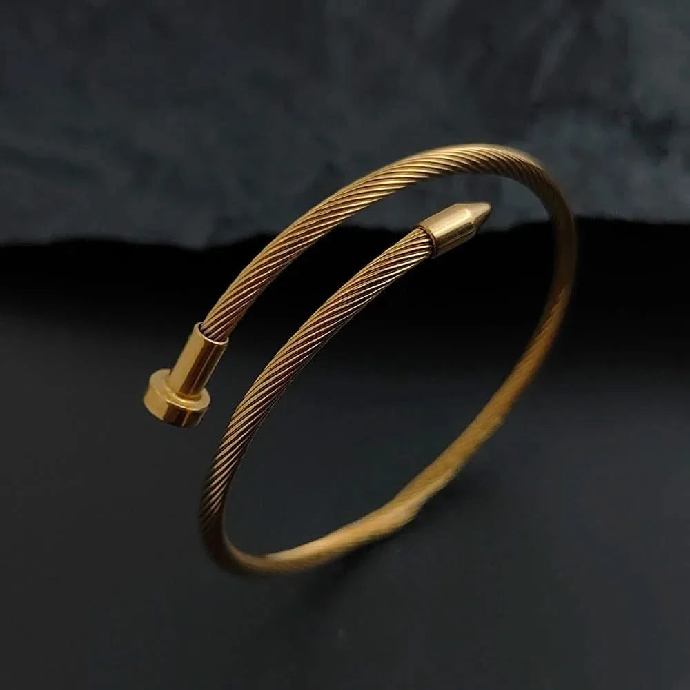 Sage | Pulseira Aço Inoxidável Ajustável Design Prego