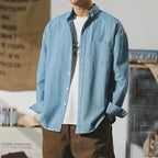 Talia | Camisa Jeans Masculina Desgastada Relaxed