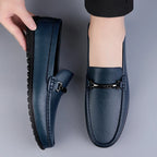 Mocassins em Couro Genuíno | Conforto Ortopédico, Detalhe Metálico | Elowen