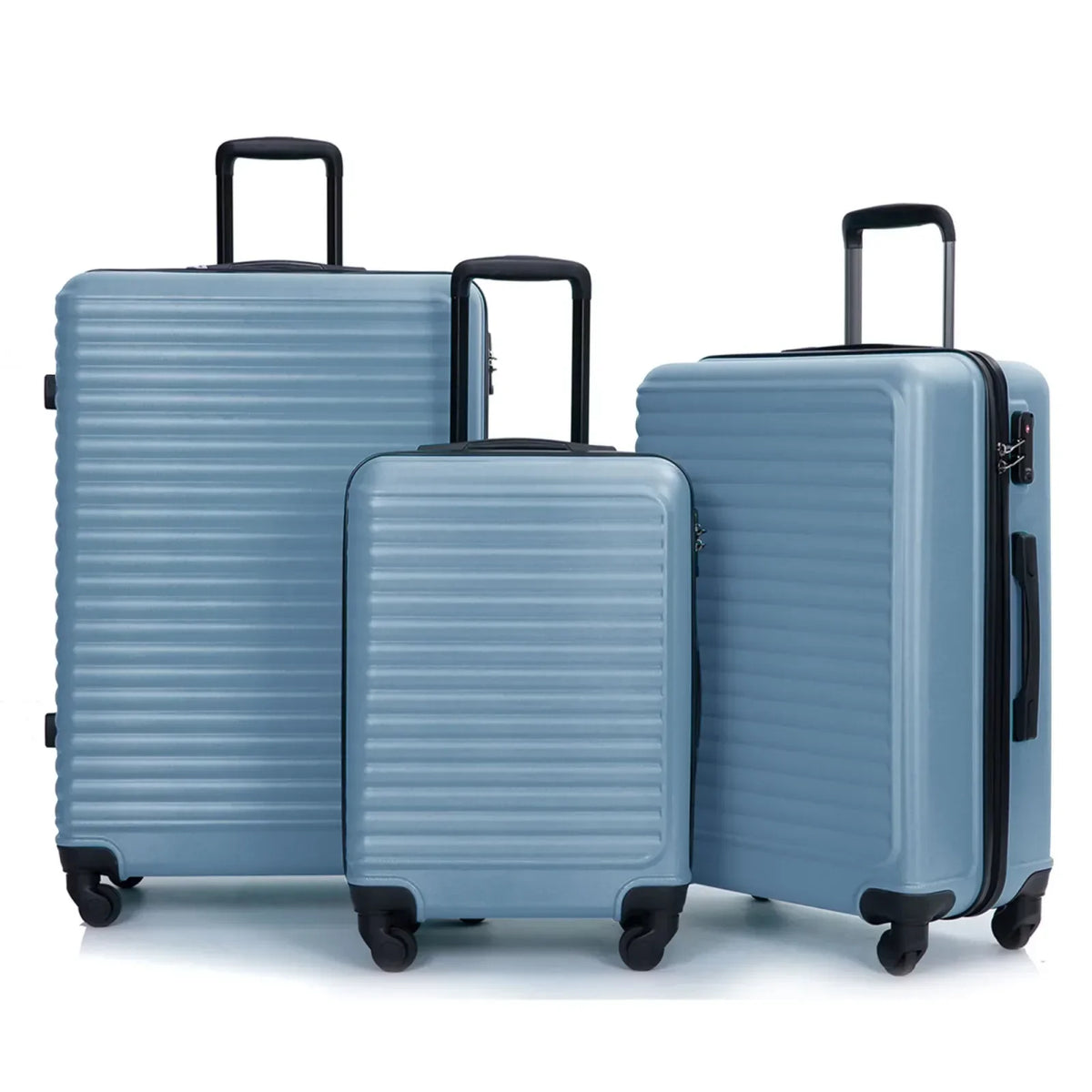 Wren | Conjunto de Malas de Viagem | Rígido, 3 Peças, Azul | Rodas 360°, Cadeado TSA