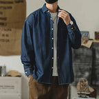 Talia | Camisa Jeans Masculina Desgastada Relaxed