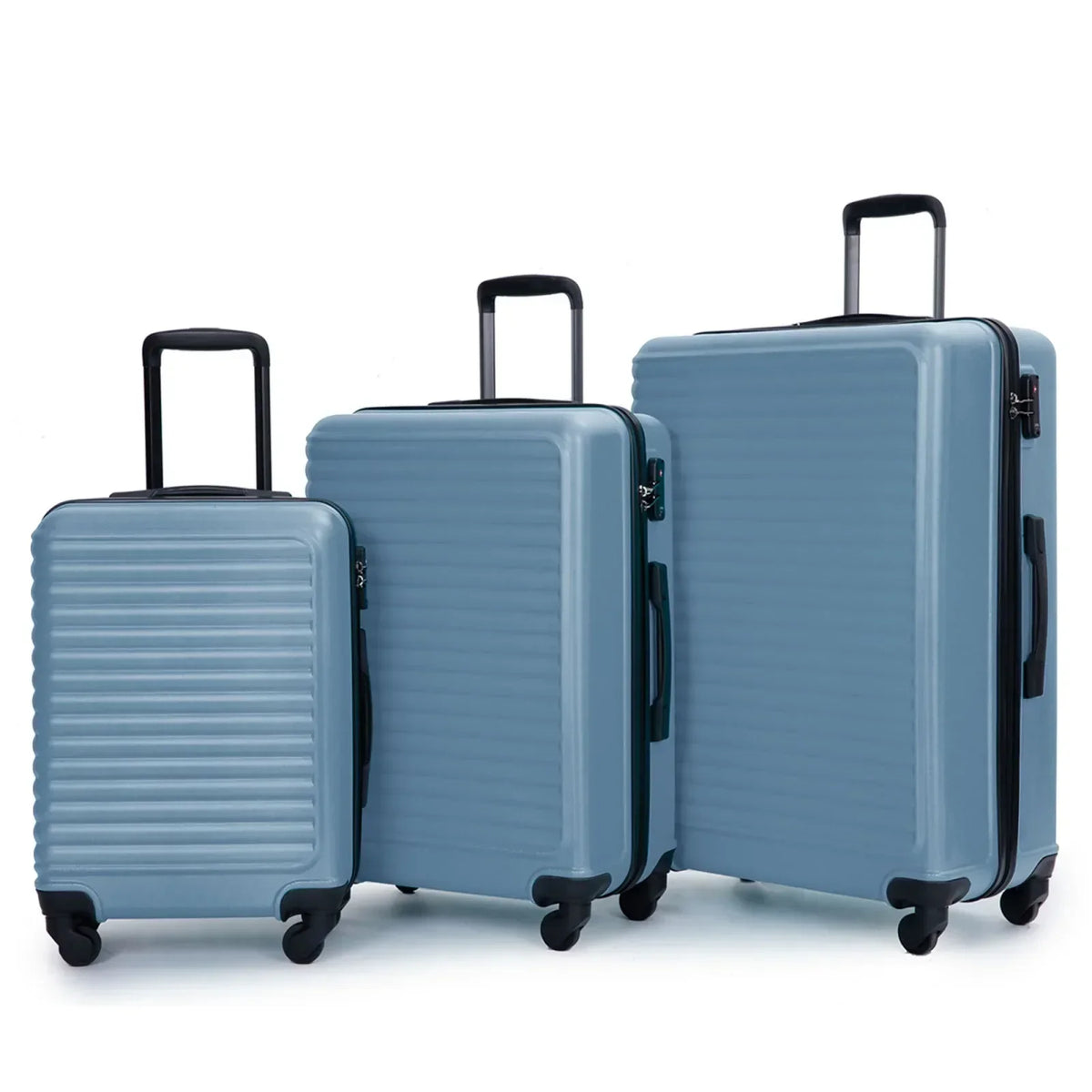 Wren | Conjunto de Malas de Viagem | Rígido, 3 Peças, Azul | Rodas 360°, Cadeado TSA