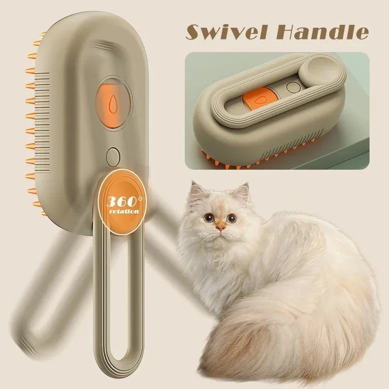 Sage | Escova Elétrica a Vapor 3 em 1 para Animais | Cuidado, Massagem e Remoção de Pelo