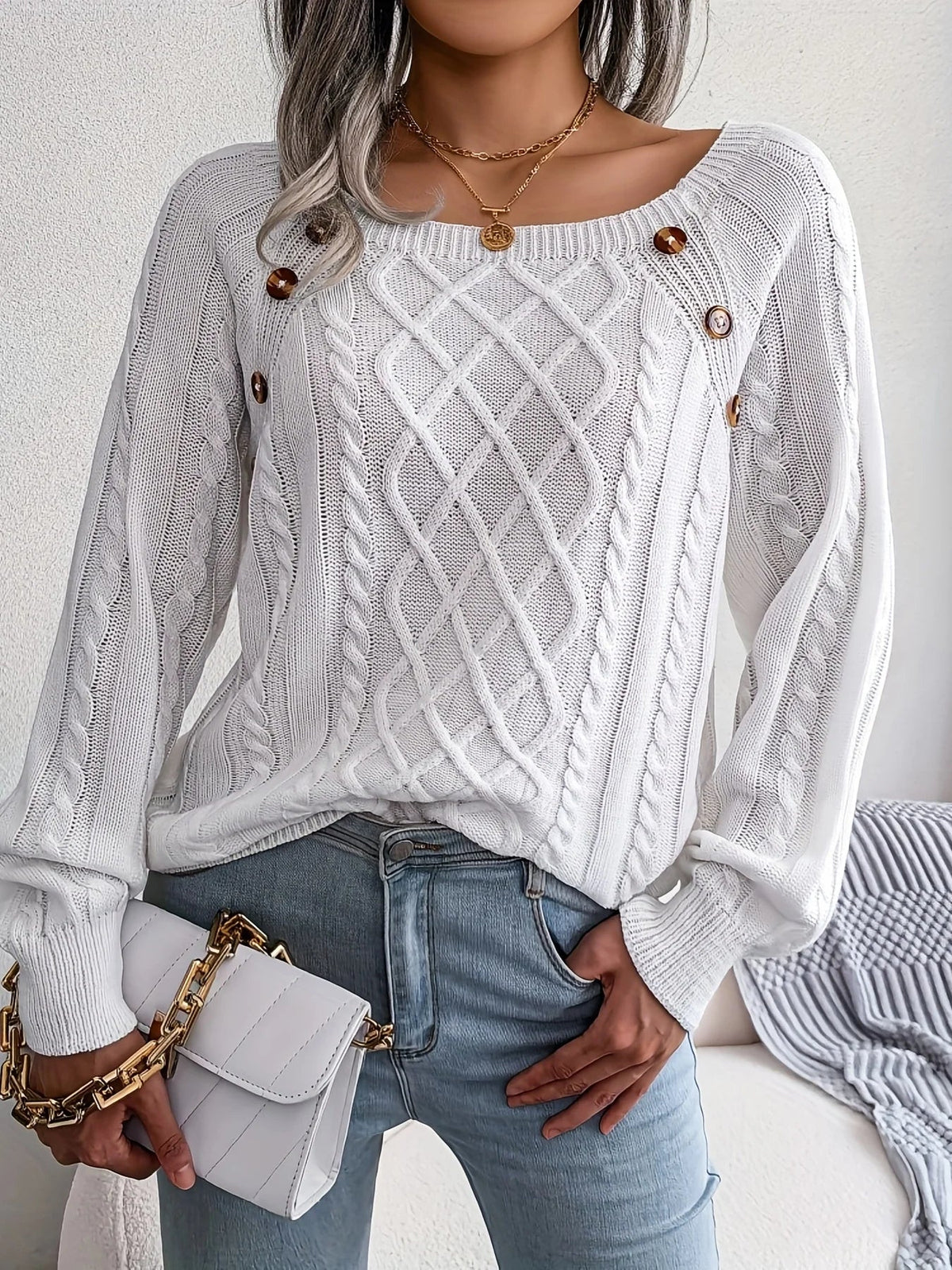 Reva | Camisola Feminina Algodão Torcido com Botões