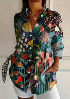 Calla | Blusa Feminina Algodão Estampada Botões
