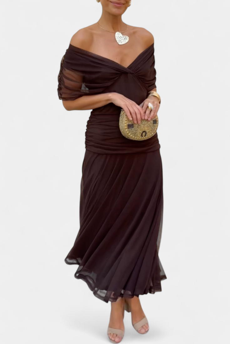 Selene | Vestido Floral Feminino Decote V Saia Longa