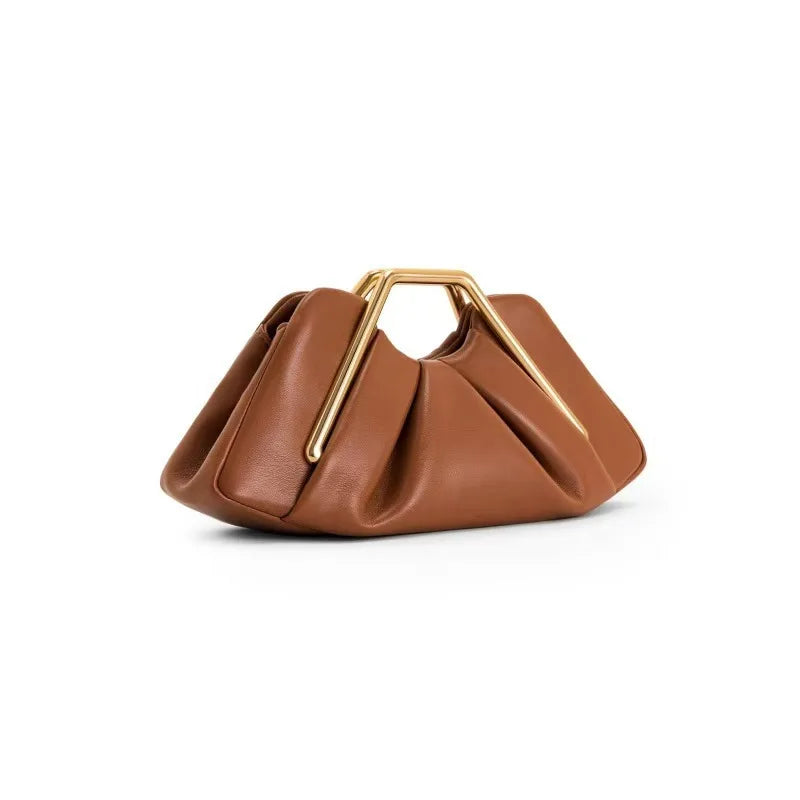 Nora | Bolsa Clutch Origami Pega Dourada Hexagonal