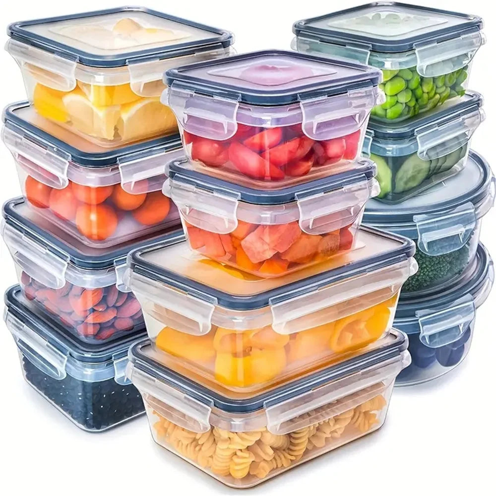 Ximena | Conjunto de Recipientes Alimentares | 12 Peças, Sem BPA, Herméticos | Organização de Cozinha