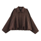Casaco Bomber Mulher | Gola Virada, Mangas Compridas | Vintage